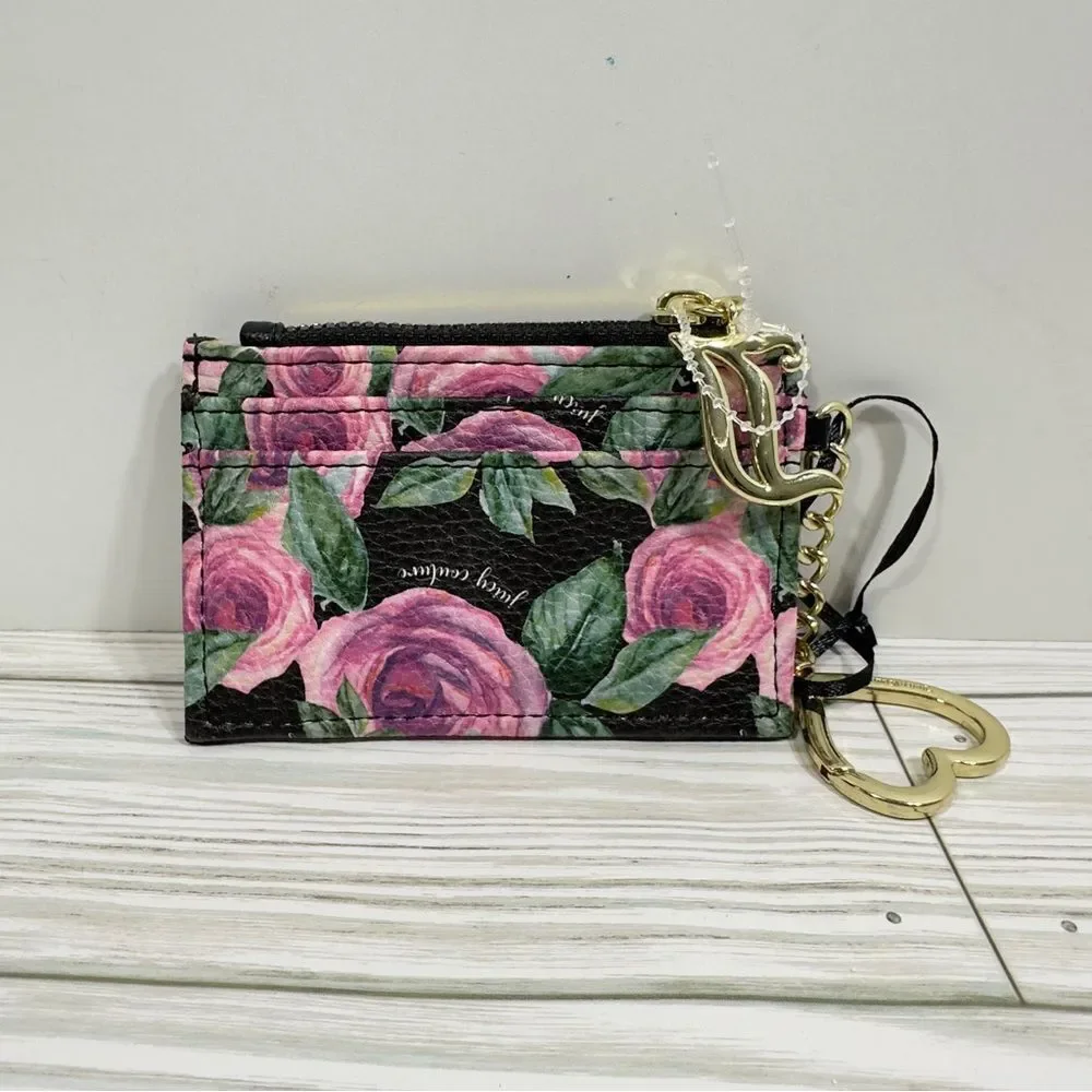 NWOT JUICY COUTURE FLORAL KEY FOB & CARD CASE‎ HOLDER